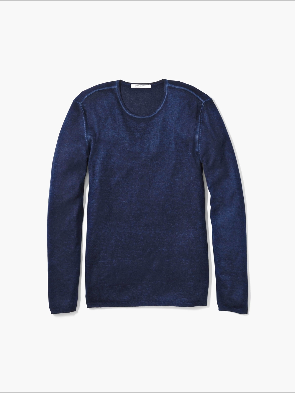 John Varvatos Navy Blue Crewneck Silk Cashmere Sweater